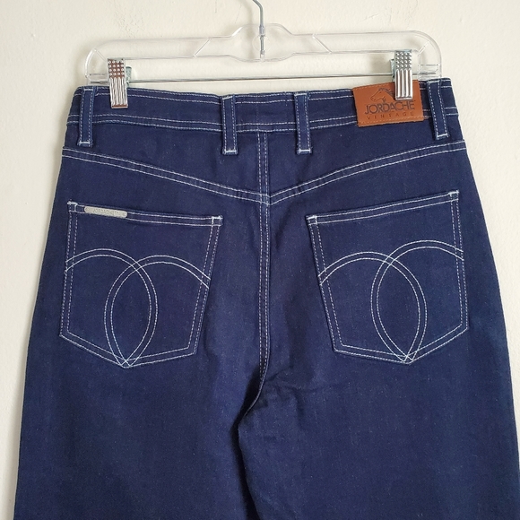 Jordache Vintage High Rise Heather Straight Leg Jeans Size 30 Dark Blue Denim - Picture 7 of 10